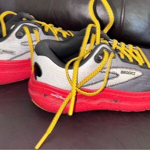 Brooks Disney Gray and Red Running Shoes with Yellow Laces